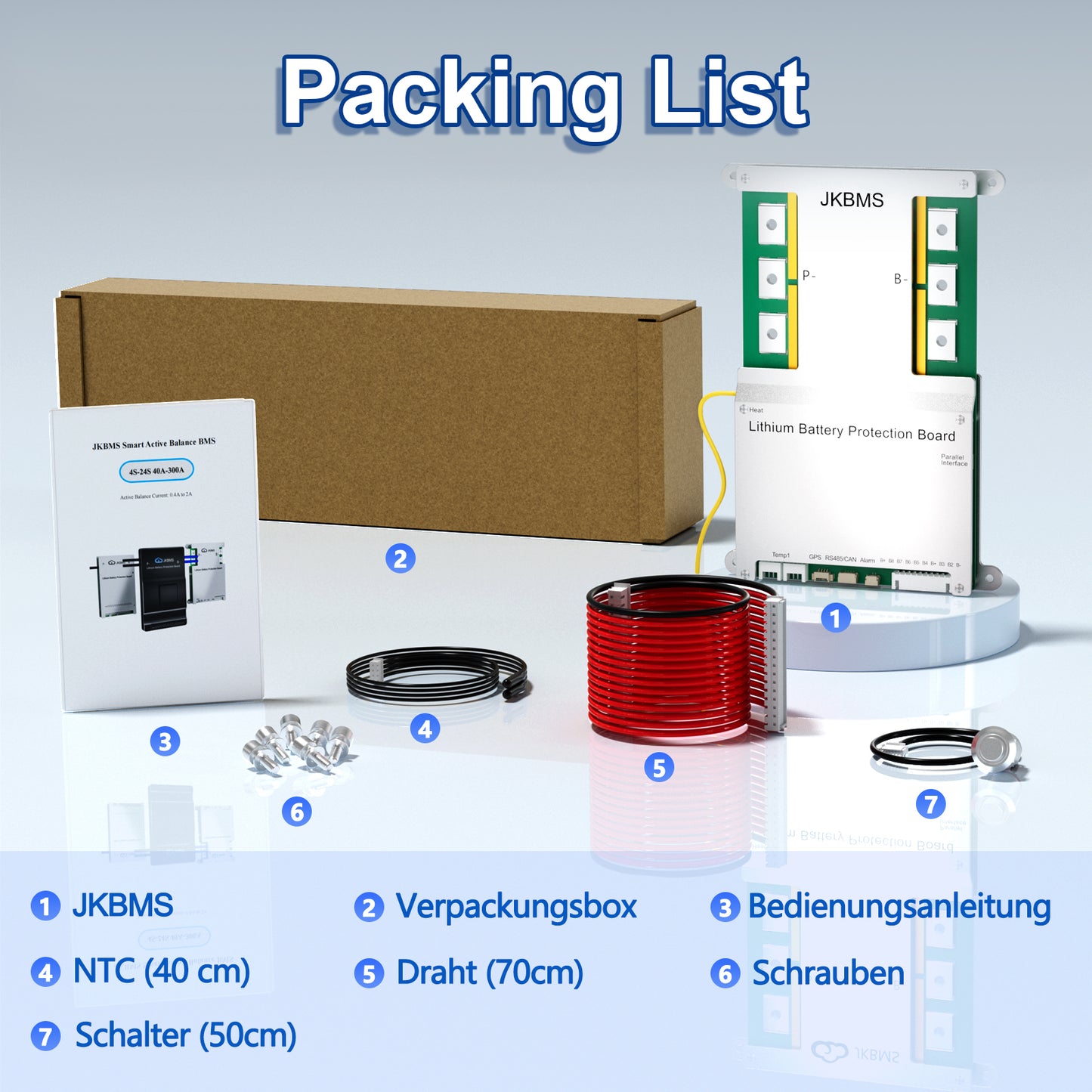 JKBMS Smart BMS 4S-8S 12V-24V 300A 2A Active Balance Built-in Bluetooth with CAN RS485 PCB Battery Protection Board for LiFePO4 Li-ion LTO Battery Pack (JK-B2A8S30P)