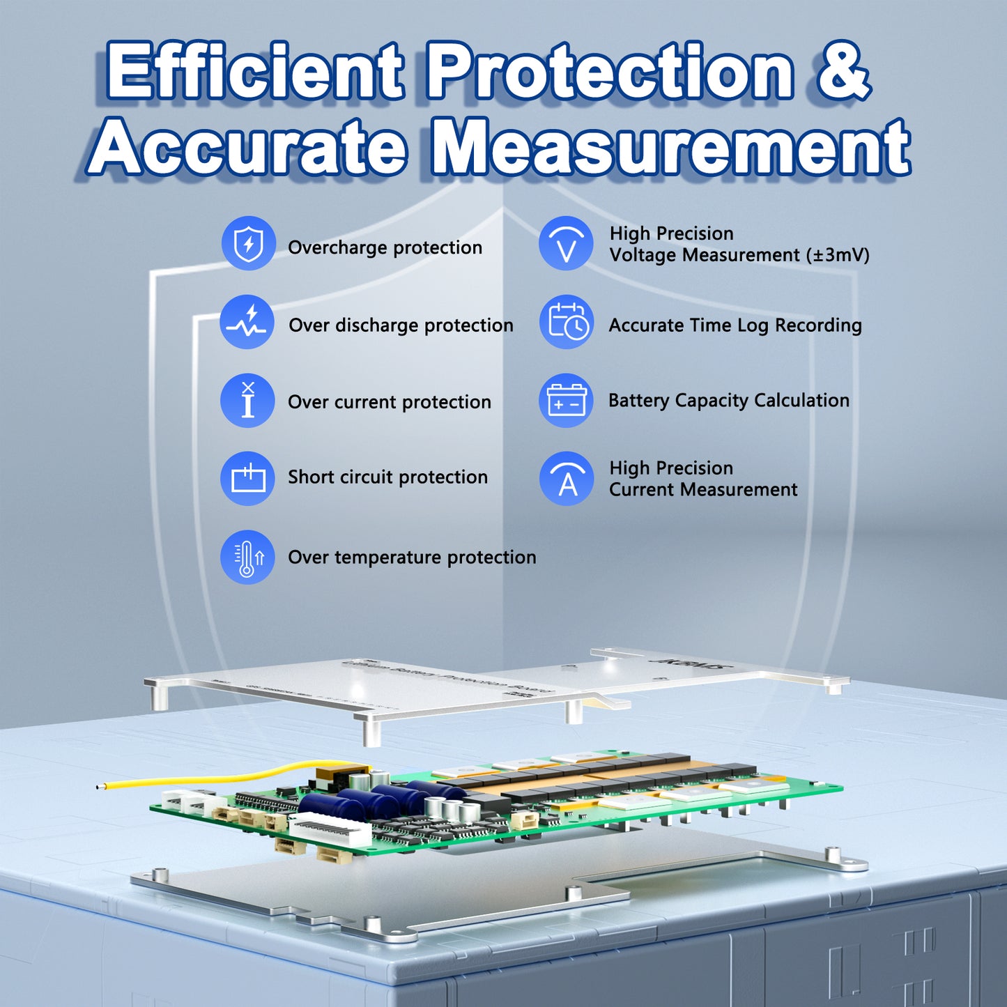JKBMS Smart BMS 4S-8S 12V-24V 300A 2A Active Balance Built-in Bluetooth with CAN RS485 PCB Battery Protection Board for LiFePO4 Li-ion LTO Battery Pack (JK-B2A8S30P)