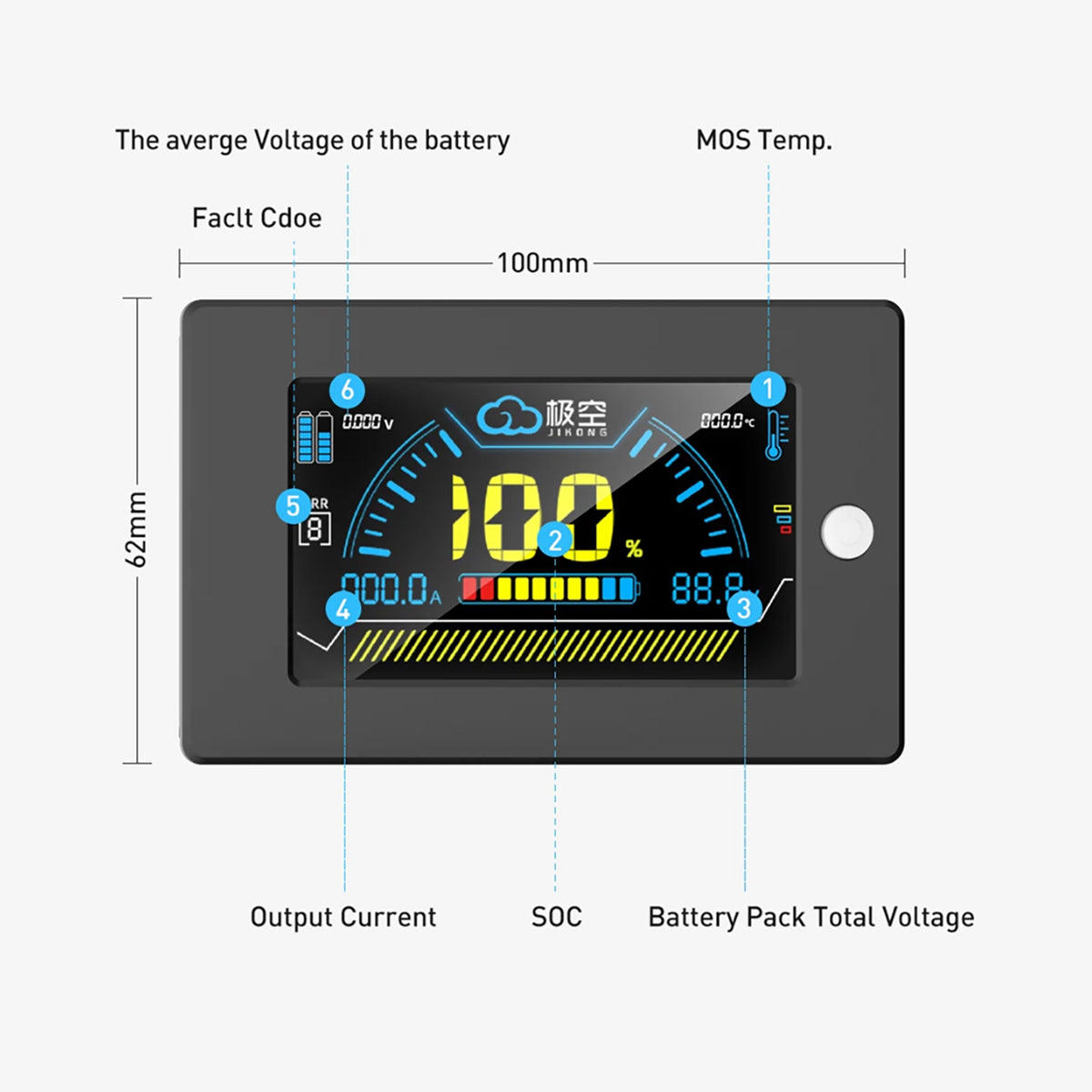 Ess Displays JKBMS 3.2 Inch LCD Display Screen - Compatible with All JK Smart BMS ...