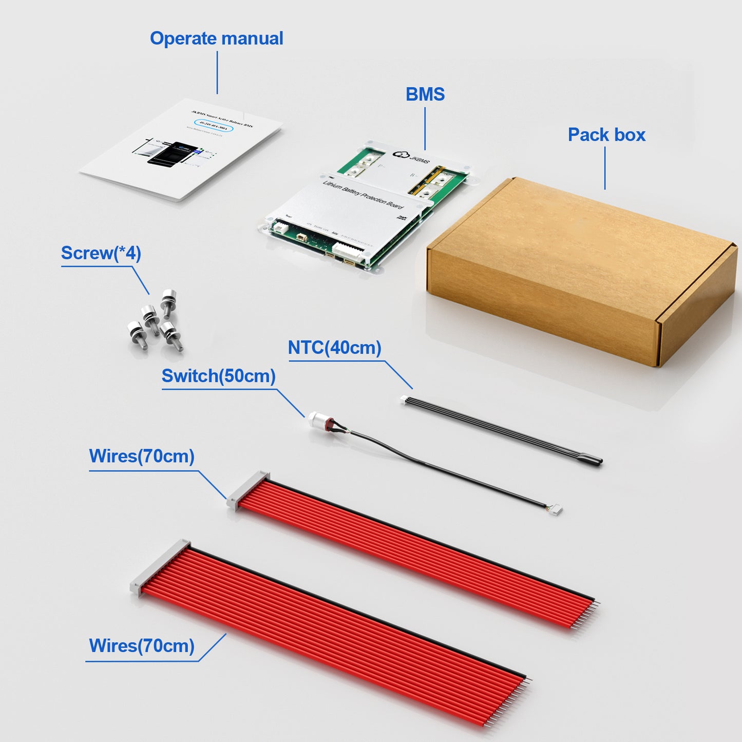 JKBMS Smart BMS 4S-8S 200A 2A Active Balance Built-in Bluetooth with RS485 PCB Battery Protection Board for LiFePO4 Li-ion LTO Battery Pack(JK-B2A8S20P)