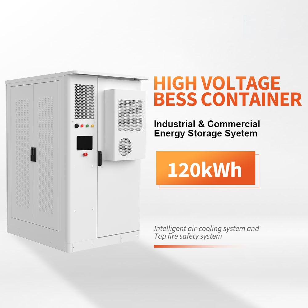 JKBMS C&I All-in-One BESS | 120kWh Luftgekühlt Hochvolt | 384V LiFePO4 | 60kW Wechselrichter | Hybrid / Off-Grid / On-Grid