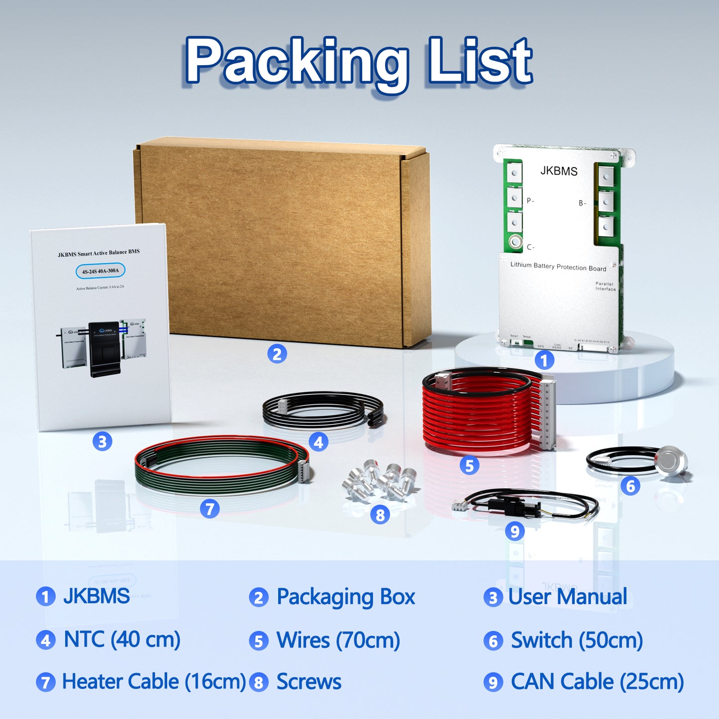 JKBMS JK-B2A24S30P-HC | 300A Smart BMS for Industrial EV & Heavy-Duty Applications | 8S-24S LiFePO4 Li-ion | 2A Active Balance + Heating + CAN