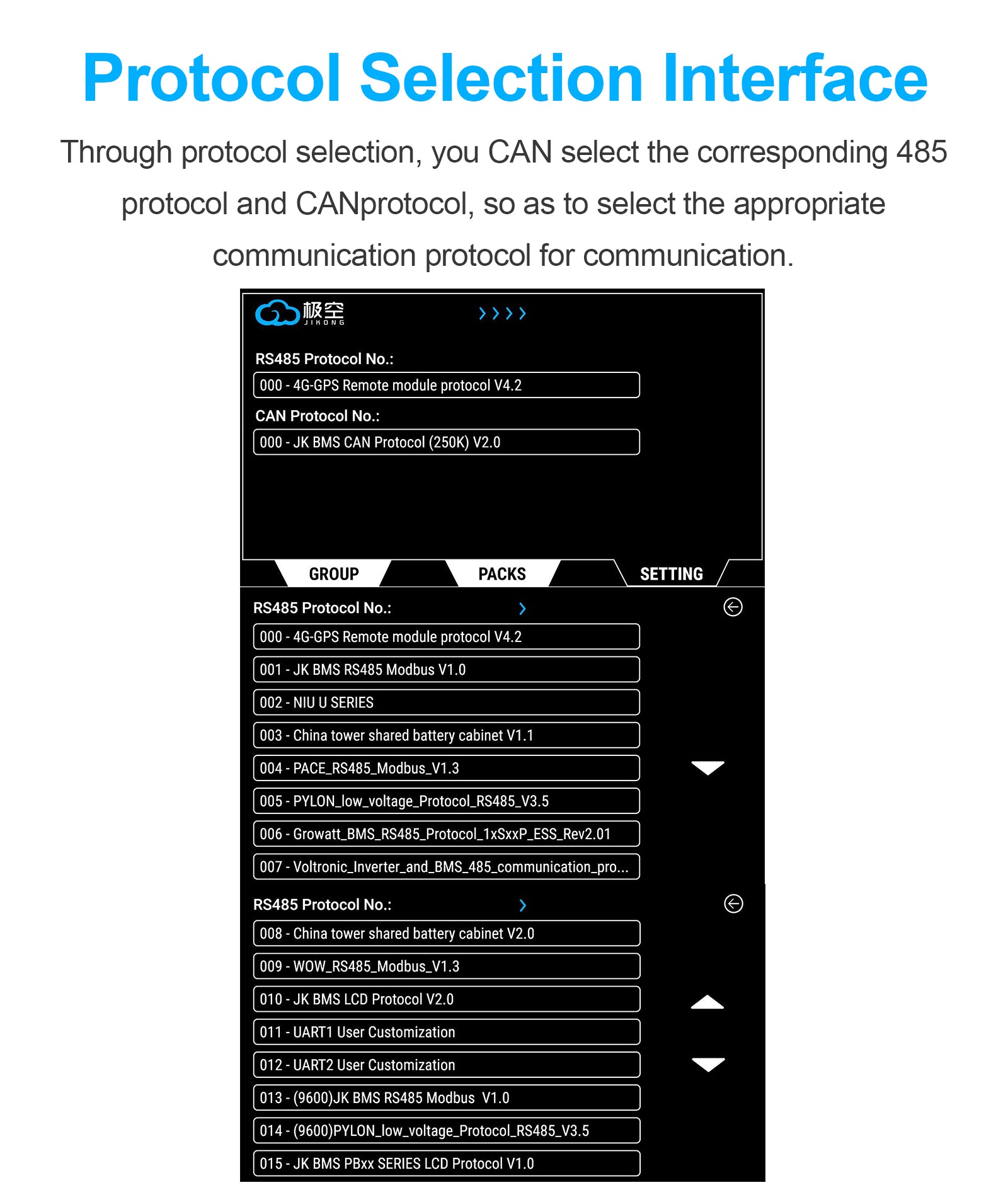 JKBMS LCD-4.3-TTL-P RS485 Protocol Settings