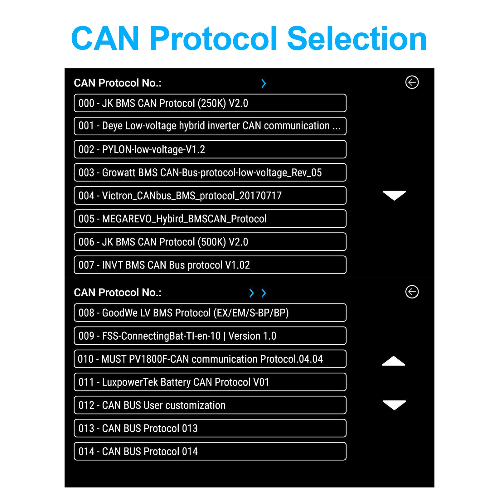JKBMS LCD-4.3-TTL-P CAN Protocol Settings