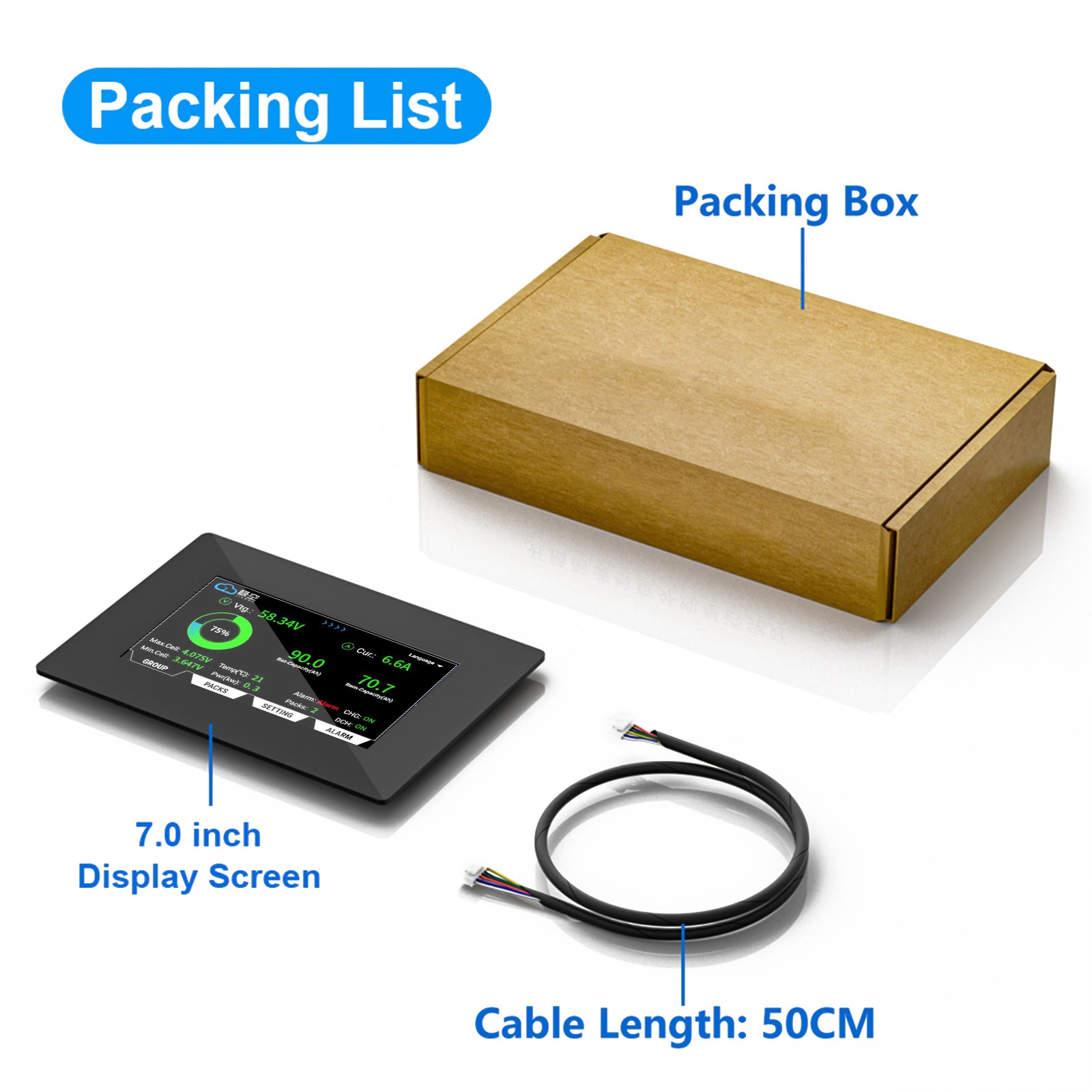 JKBMS LCD-7.0-TTL-P Packaging & Accessories
