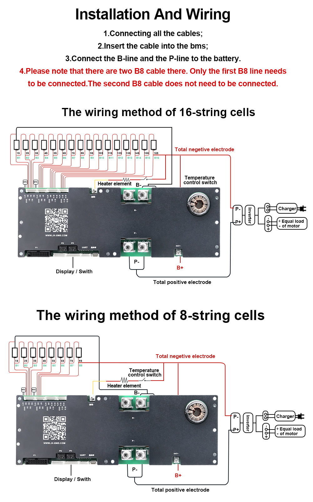 JKBMS JK-PB1A16S10P Wiring Diagram & Port Layout