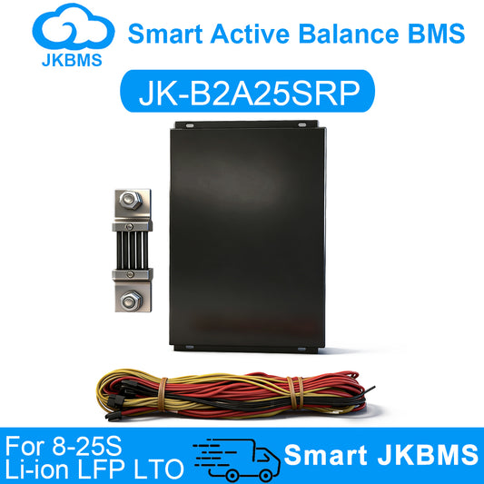 JKBMS JK-B2A25S-RP 8S-25S Active Balance Smart BMS front view — relay type battery management system for LiFePO4 Li-ion LTO