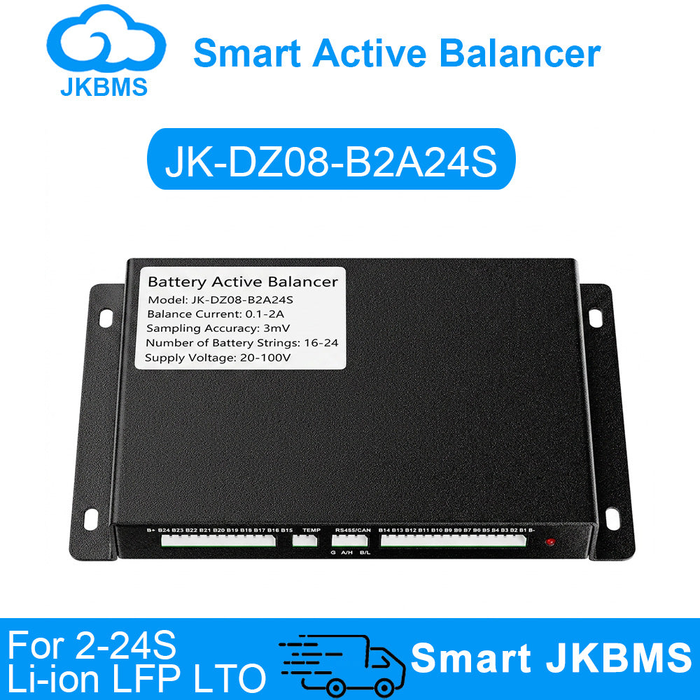 JKBMS Active Balancer JK-DZ08B2A24S — 2A 2~24S CAN Battery Equalizer with Cascade