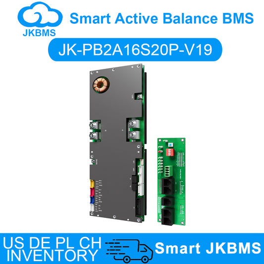 JKBMS Inverter BMS 8S-16S 24V-48V 200A - V19 Home Energy Storage BMS with UART Port, 2A Active Balance, Built-in Bluetooth, RS485 & CAN, for Solar System (JK-PB2A16S20P V19)