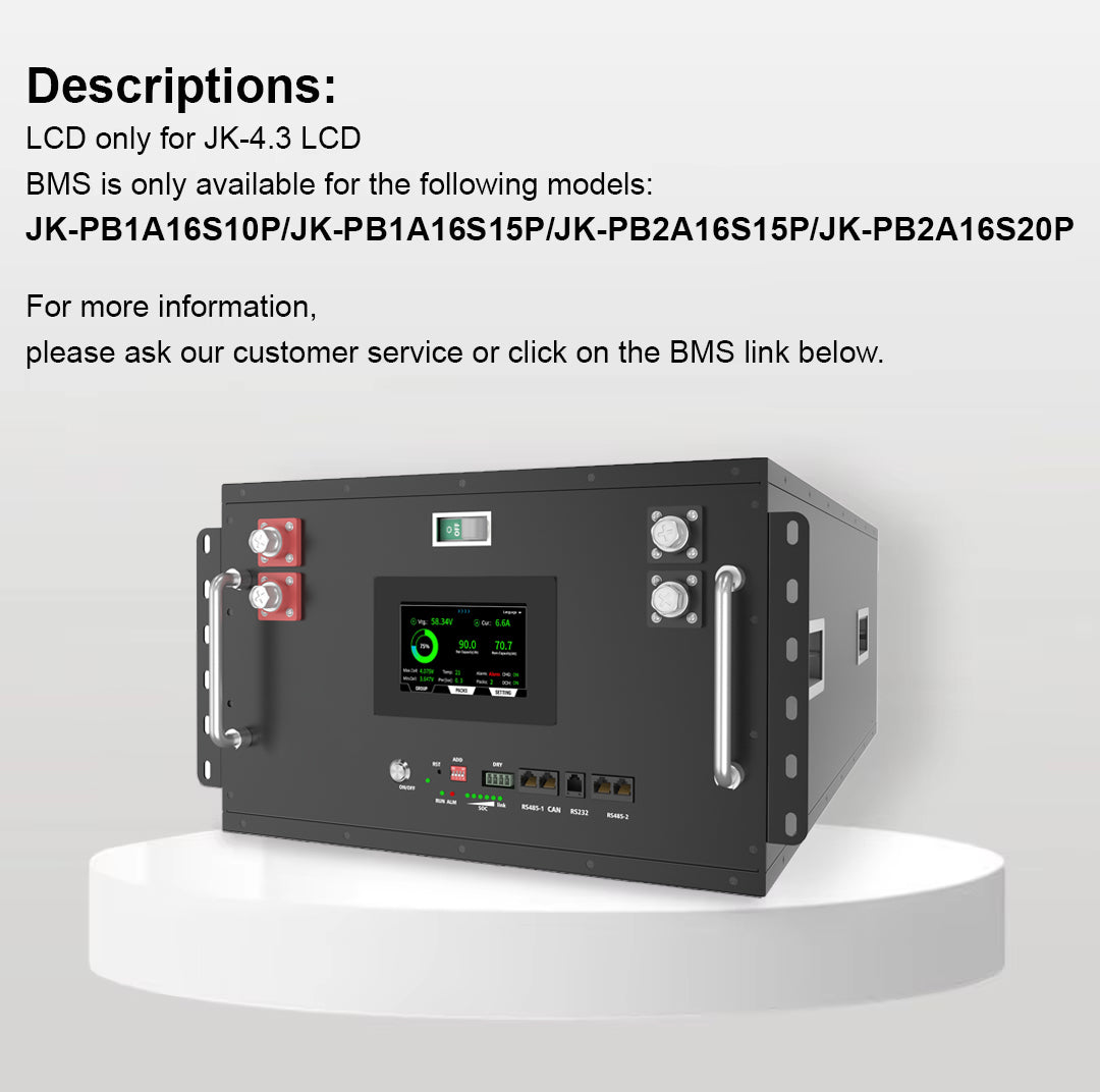 JKBMS ESS DIY Kits Cabinet With Active Balance BMS 51.2V 314AH Lifepo4 Rack-Mounted Pack DIY Box No Battery included EU Stock